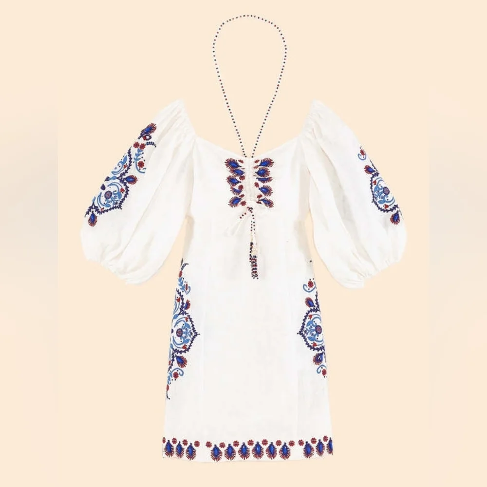 NWT FARM RIO | $285 Embroidered Embellished Mini Dress - Picture 10 of 16